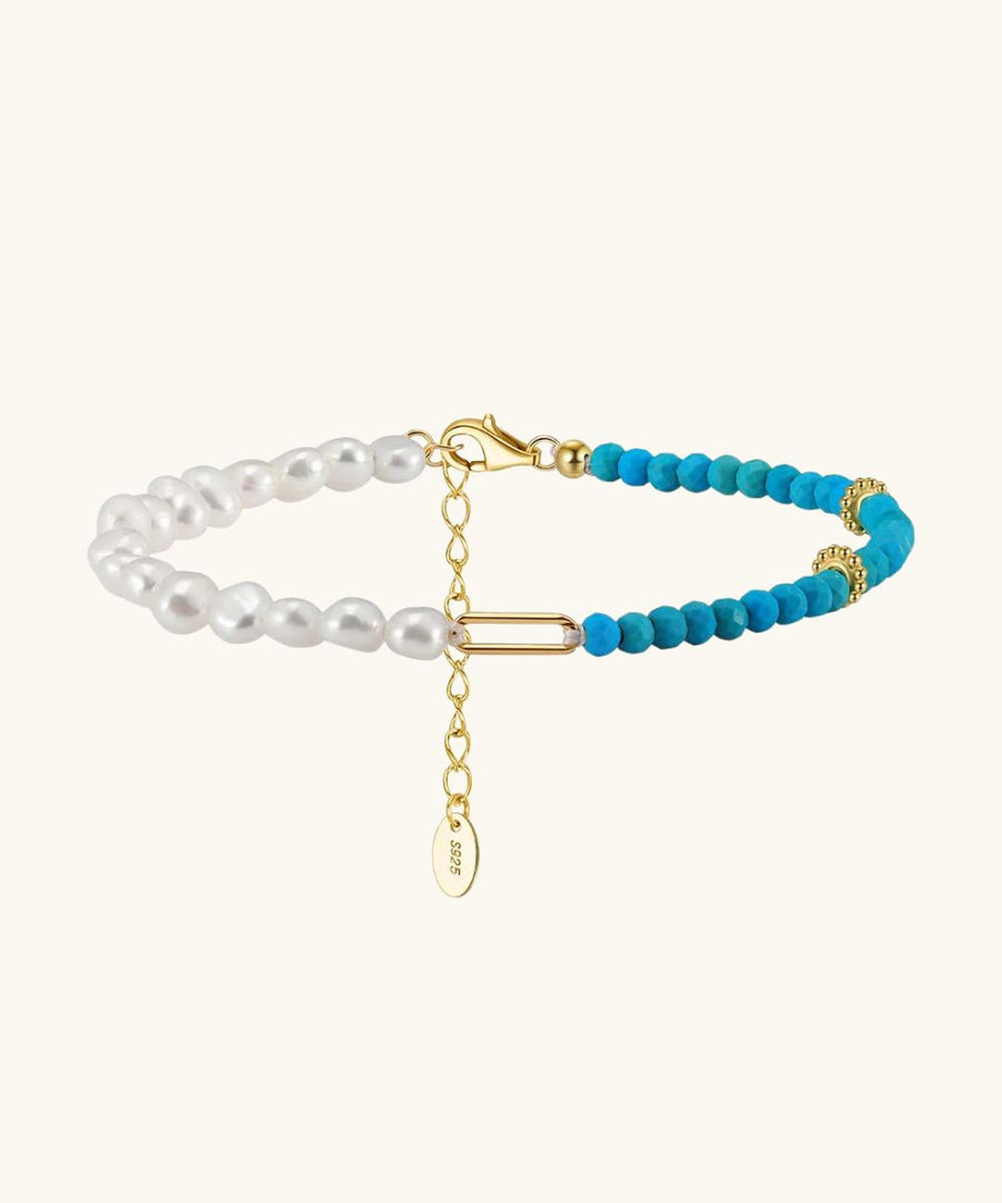 Jia Pearl and Turquoise Gemstone Bracelet