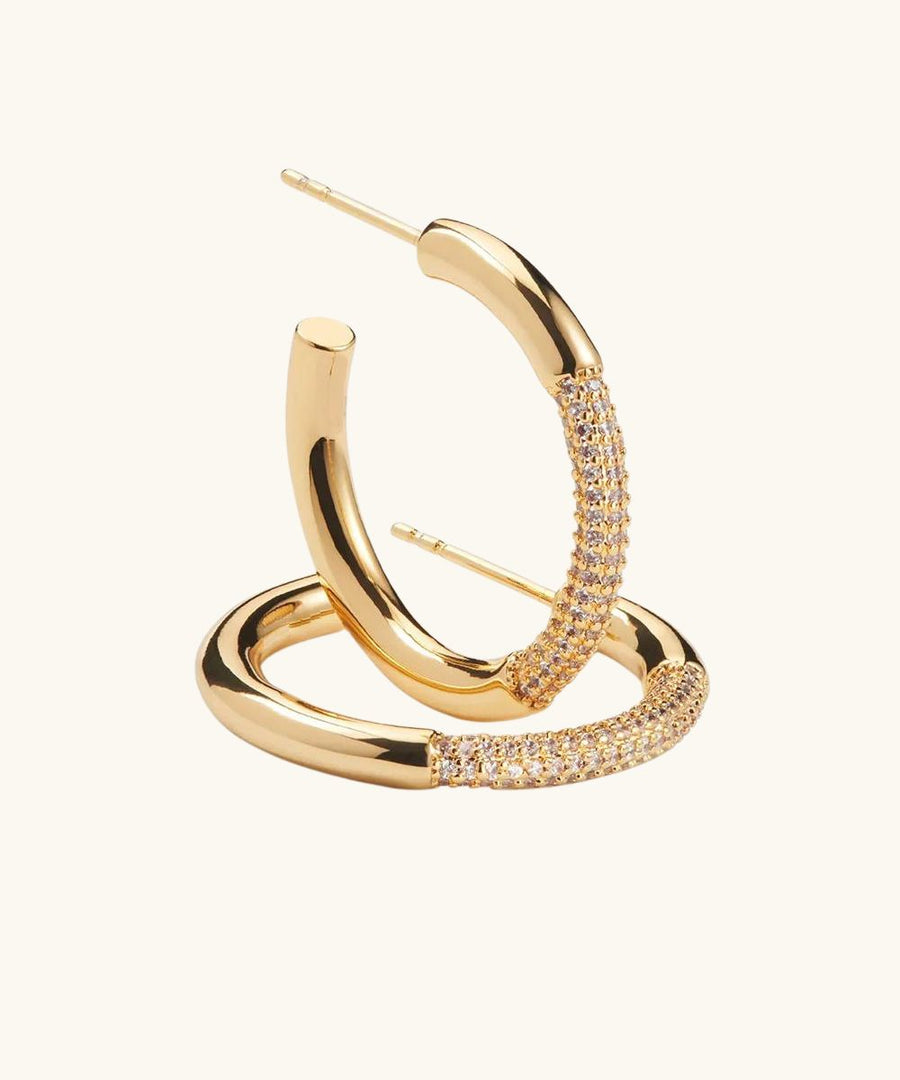 Mini Open Pave Hoop Earrings