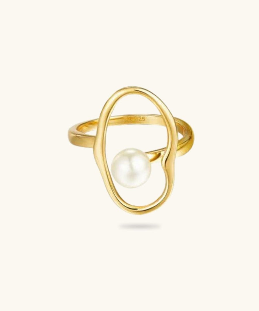 Melted Ovate Pearl Ring