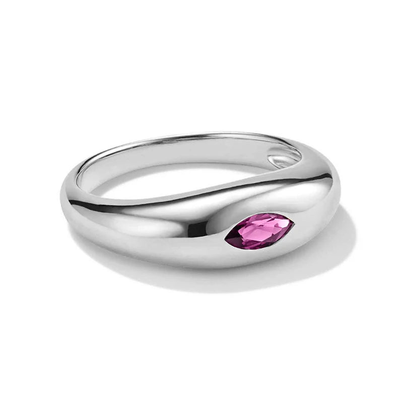 Marquise Chunky Dome Ring - Pink Stone