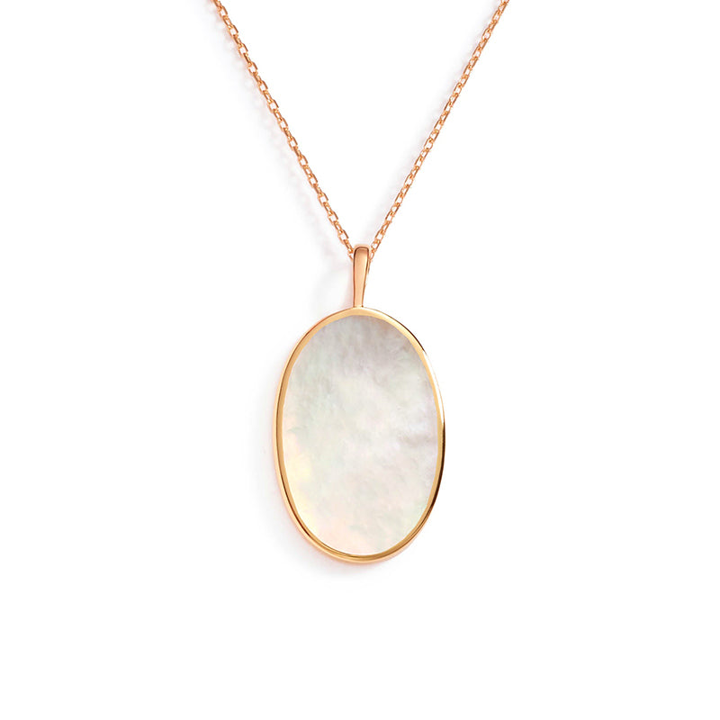 Ovate Mother-of-pearl Pendant Necklace