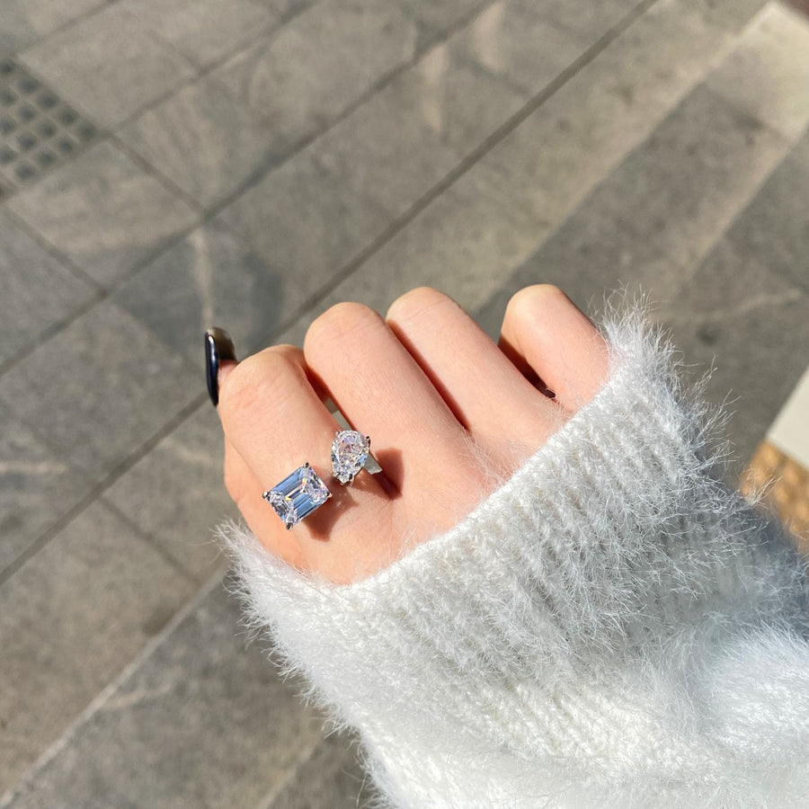 Hidden Pear Square Hills Ring